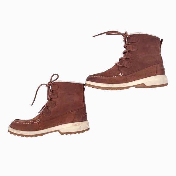SPERRY MARITIME CRUZ TOP-SIDER BROWN LEATHER THINSULATE CHUKKA BOOTS - 7 - Picture 4 of 11
